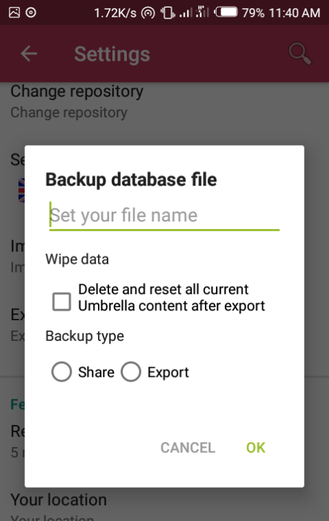 Export your data